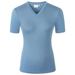 Koszulka damska Covalliero. Niebieskie koszulki sportowe damskie COVALLIERO, bez wzorów, sportowe, bez kołnierzyka. Za 216.00 zł.