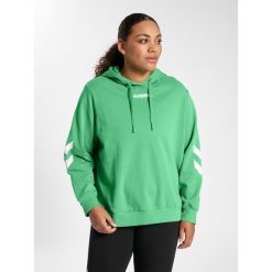 Damska bluza z kapturem Hummel legacy Plus. Zielone bluzy damskie Hummel, bez wzorów, na fitness i siłownię. Za 167.00 zł.