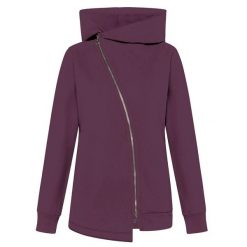 Bluza Deha Bluza Biker Z Bawełny Ekologicznej Damskie. Fioletowe bluzy damskie Deha, l, bez wzorów, z bawełny, z kapturem. Za 620.99 zł.