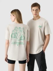 4F Koszulka kibica uniseks - biała XL. Białe t-shirty męskie 4f, m, bez wzorów, z bawełny, bez kołnierzyka. W wyprzedaży za 29.99 zł.