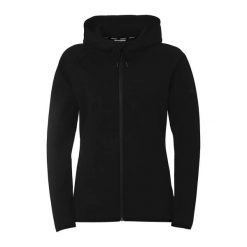 Damska kurtka z kapturem Uhlsport. Czarne kurtki sportowe damskie Uhlsport, bez wzorów, z kapturem, do piłki nożnej. Za 292.50 zł.