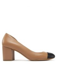 Geox Czółenka D Virnilisa 65 D55YYB 0TUBC C0015 Beżowy. Brązowe czółenka damskie Geox, bez wzorów, ze skóry, bez obcasa, bez zapięcia. Za 379.99 zł.