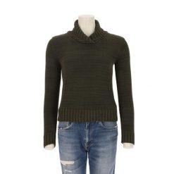 Second life - Damski sweter w kolorze khaki - Stan bardzo dobry. Zielone obuwie sportowe damskie Ralph Lauren, bez wzorów, sportowe, bez kołnierzyka, bez ramiączek, bez kaptura. Za 149.06 zł.