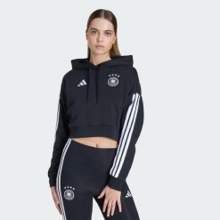 Bluza z kapturem Niemcy DNA. Czarne bluzy damskie Adidas, bez wzorów, z kapturem, do piłki nożnej. Za 259.00 zł.