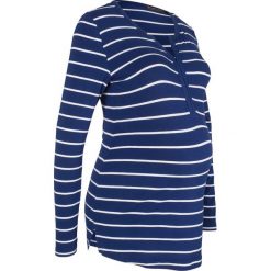 Shirt ciążowy i do karmienia bonprix kobaltowy w paski. Bluzki damskie bonprix. Za 49.99 zł.