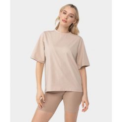Koszulka Carpatree Cozy Leisure beżowa. Brązowe koszulki sportowe damskie Carpatree, s, bez wzorów, z bawełny, bez kołnierzyka, bez ramiączek. W wyprzedaży za 119.99 zł.