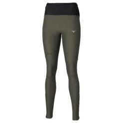 Damskie legginsy Mizuno. Zielone legginsy sportowe damskie Mizuno, s, bez wzorów, z materiału, do biegania. Za 345.15 zł.