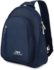 Plecak plecaczek damski mały lekki dwukomorowy wodoodporny elegancki granatowy Beltimore R37. Niebieskie plecaki damskie Beltimore, bez wzorów, eleganckie. Za 99.83 zł.