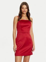 Guess Sukienka koktajlowa W5RK42 WH0M2 Czerwony Slim Fit. Czerwone sukienki damskie Guess, m, z aplikacjami, z syntetyku, wizytowe, bez kołnierzyka, bez ramiączek. Za 282.00 zł.