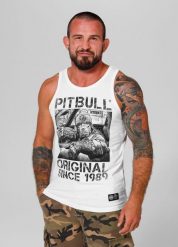 Tank męski Pitbull Top Slim Fit Drive. Białe t-shirty męskie PITBULL, na lato, m, z aplikacjami, z bawełny, klasyczne, bez kołnierzyka. Za 69.99 zł.