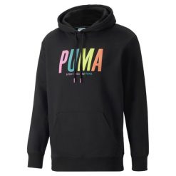 Bluza dresowa męska Puma SWXP GRAPHIC. Czarne bluzy męskie Puma, m, bez wzorów, z dresówki, z kapturem. Za 416.00 zł.