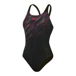 Damski Jednoczęściowy Kostium Kąpielowy Hyperboom Placement Muscleback. Czarne kostiumy jednoczęściowe damskie Speedo, bez wzorów, sportowe, do pływania. Za 231.99 zł.