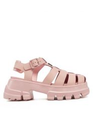 Tommy Jeans Sandały EN0EN02751 Różowy. Czerwone sandały damskie Tommy Jeans, bez wzorów, z jeansu, bez obcasa, na koturnie, bez zapięcia. Za 359.99 zł.