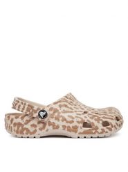 Crocs Klapki Classic Pop Animal Clogs 214153 Beżowy. Brązowe klapki damskie Crocs, bez wzorów, z tworzywa sztucznego, bez obcasa. Za 259.99 zł.