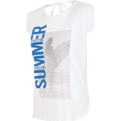 T-shirt damski TSD016 - biały. Białe t-shirty damskie 4f, z nadrukiem, z bawełny. W wyprzedaży za 49.99 zł.