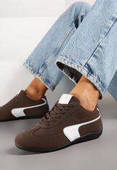 Brązowe Sneakersy Typu Klasyczne Tenisówki Zelritia. Brązowe trampki i tenisówki damskie Renee, z aplikacjami, z jeansu, biznesowe, bez zapięcia. Za 74.99 zł.