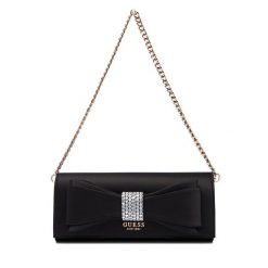 Torebka Guess. Czarne kopertówki damskie Guess, z aplikacjami, bez dodatków. Za 679.99 zł.