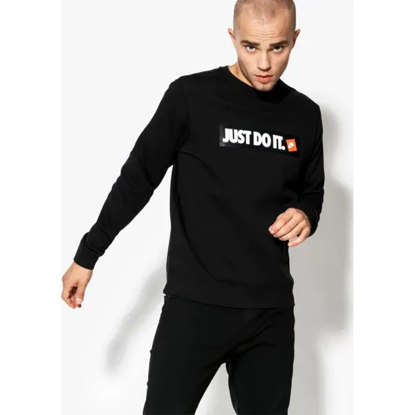 Nike Bluza M Nsw Hbr Crw Flc , czarny, rozmiar XL. Czarne bluzy męskie Nike, m, bez wzorów, z bawełny, bez kaptura. W wyprzedaży za 159.00 zł.