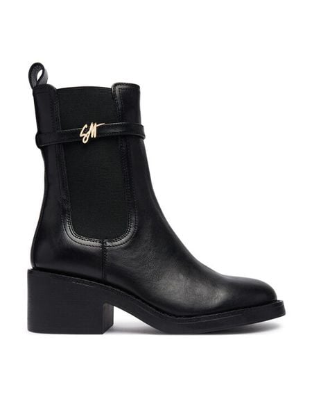 Steve Madden Botki Charity 11005782 Czarny. Czarne botki damskie Steve Madden, bez obcasa, na słupku, bez zapięcia. Za 729.99 zł.