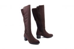 Rieker Y2050-25 brown, kozaki damskie. Brązowe kozaki damskie Rieker, ze skóry, bez obcasa. Za 390.92 zł.