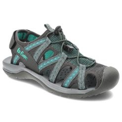 Zielone Sandały Lee Cooper Modne Obuwie Damskie. Szare obuwie sportowe damskie Lee Cooper, bez wzorów, z materiału, bez obcasa, bez zapięcia. Za 159.00 zł.