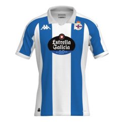 Koszulka domowa Deportivo La Corogne 2024/25. Białe koszulki sportowe męskie Kappa, s, bez wzorów, z materiału, bez kołnierzyka, bez ramiączek, do piłki nożnej. Za 346.05 zł.