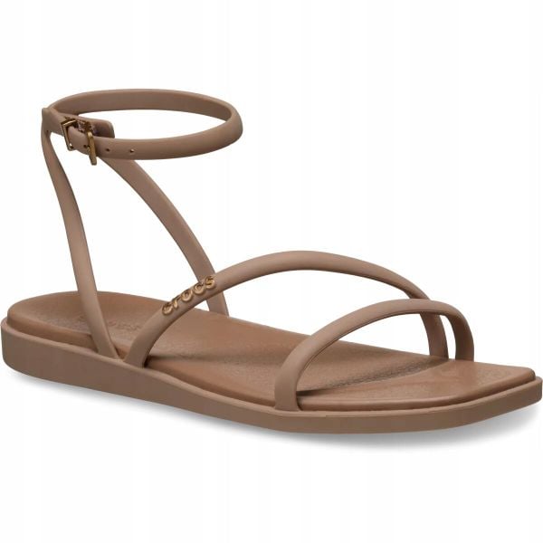 Sandały dla Kobiet Crocs Miami Ankle Strap Sandal. Brązowe sandały damskie Crocs, bez wzorów, z materiału, bez obcasa, na obcasie, bez zapięcia. Za 199.99 zł.