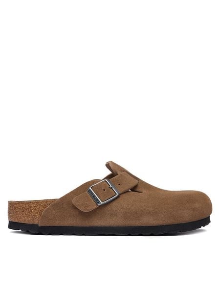 Birkenstock Klapki Boston 1032795 Brązowy. Brązowe klapki damskie Birkenstock, bez wzorów, ze skóry, bez obcasa. Za 559.99 zł.