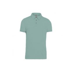 Koszulka polo z dżerseju Kariban. Zielone koszulki polo męskie KARIBAN, xl, bez wzorów, z bawełny, eleganckie, bez ramiączek. Za 116.00 zł.