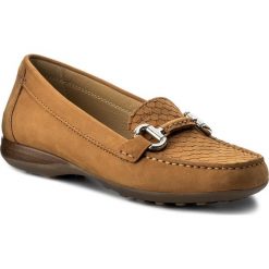 Mokasyny GEOX - D Euxo D D6245D 00032 C2021 Curry. Brązowe mokasyny damskie Geox, z nubiku. W wyprzedaży za 279.00 zł.