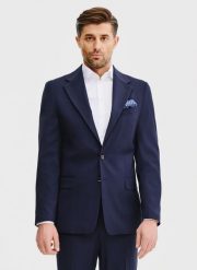 PAKO LORENTE – Wełniana marynarka garniturowa w kolorze granatowym. Marynarki męskie Pako Lorente, bez wzorów, z wełny, biznesowe. Za 1,699.99 zł.