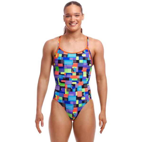 Strój kąpielowy jednoczęściowy FUNKITA Chip Set - Diamond Back. Niebieskie kostiumy jednoczęściowe damskie FUNKITA, bez wzorów, sportowe, do pływania. Za 199.00 zł.