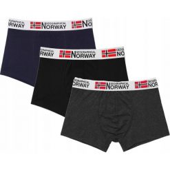 Bokserki dla mężczyzn Geographical Norway 3-pak. Czarne bokserki męskie Geographical Norway, m, bez wzorów, z bawełny. W wyprzedaży za 59.99 zł.