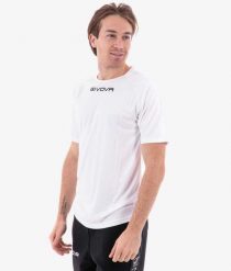 Koszulka piłkarska dla dzieci Givova One biała. Białe t-shirty dla chłopców Givova, bez wzorów, z materiału, bez ramiączek. Za 34.98 zł.