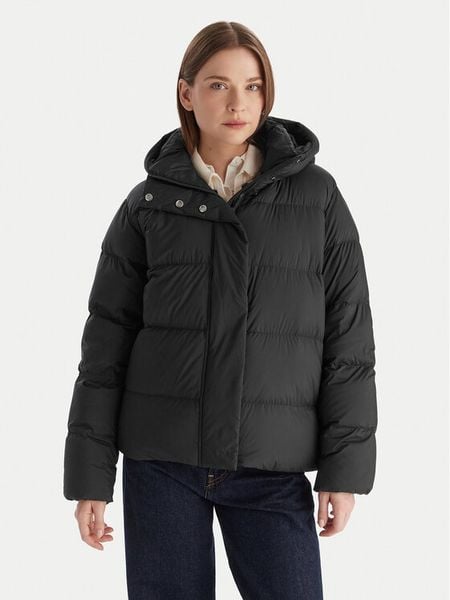Tommy Hilfiger Kurtka puchowa WW0WW45739 Czarny Regular Fit. Czarne kurtki damskie Tommy Hilfiger, xl, bez wzorów, z puchu, bez kaptura. Za 1,199.00 zł.