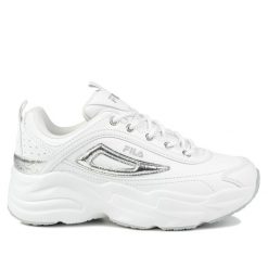 Buty sportowe sneakersy damskie Fila SKYE ZP WMN. Białe obuwie sportowe damskie Fila, bez wzorów, z jeansu, trekkingowe. Za 218.00 zł.
