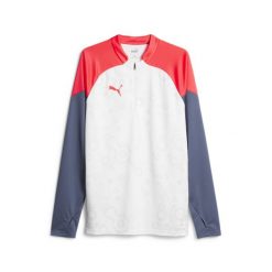 Bluza Puma Individualcup 14 Zip Top, Mężczyźni. Białe bluzki z długim rękawem męskie Puma, m, bez wzorów, z poliesteru, bez kaptura. Za 290.00 zł.