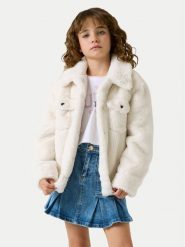 Guess Futro J6YL13 K4223 Kremowy Regular Fit. Białe kurtki i płaszcze dla dziewczynek Guess, z aplikacjami, z futra, bez kaptura. Za 524.99 zł.