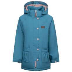 Trespass Roselettie - Damska kurtka przeciwdeszczowa w kolorze jasnoturkusowym. Zielone kurtki damskie Trespass, na zimę, bez wzorów, z puchu, bez kaptura. Za 341.99 zł.