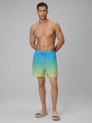 4F Spodenki plażowe boardshorty męskie - niebieskie M. Niebieskie szorty męskie 4f, m, bez wzorów, z materiału. Za 99.99 zł.