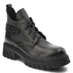 Czarne Botki Armodo Modne Obuwie Damskie. Czarne kozaki damskie Armodo, z kaszmiru, bez obcasa. Za 369.00 zł.