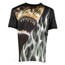 T-Shirt Nytrostar T-Shirt Z Nadrukiem Rekina Dorosłych. Czarne t-shirty męskie NYTROSTAR, l, bez wzorów, z materiału, klasyczne, bez kołnierzyka. Za 261.99 zł.
