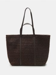 Pleciona torba shopper na ramię - brązowy. Brązowe torby na ramię damskie Sinsay, bez wzorów, bez dodatków. Za 59.99 zł.