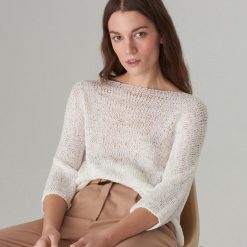 Ażurowy sweter oversize - Kremowy. Swetry damskie Mohito. W wyprzedaży za 39.99 zł.