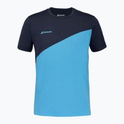 Koszulka męska Babolat Drive Crew Neck. Niebieskie koszulki sportowe męskie BABOLAT, na lato, l, bez wzorów, z elastanu, bez kołnierzyka, bez ramiączek, tenisowe. Za 149.00 zł.