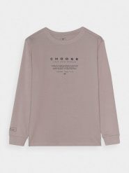4F Longsleeve regular z nadrukiem chłopięcy - szary 128 (7-8 lat). Szare t-shirty dla chłopców 4f, bez wzorów, z bawełny, bez ramiączek. W wyprzedaży za 29.99 zł.
