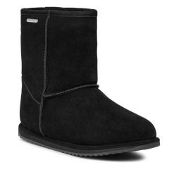 Śniegowce EMU Australia. Czarne buty zimowe chłopięce Emu Australia, bez wzorów, bez zapięcia. Za 479.99 zł.