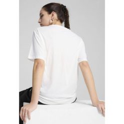 Damska koszulka o luźnym kroju ESS PUMA White. Białe koszulki sportowe damskie Puma, xl, bez wzorów, sportowe, bez kołnierzyka. W wyprzedaży za 69.00 zł.