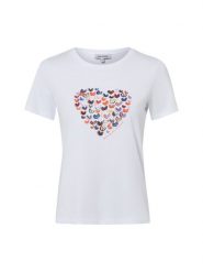 More & More Koszulka Kobiety Bawełna biały|wielokolorowy, 46. Białe t-shirty damskie More & More, s, z aplikacjami, z bawełny, bez kołnierzyka. Za 89.95 zł.