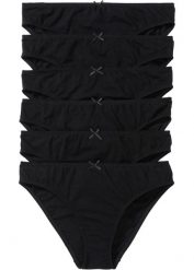 Figi (6 par). Brązowe figi damskie bonprix, bez wzorów, ze skóry. Za 62.99 zł.